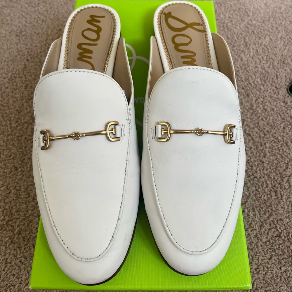 Sam Edelman white mules 8